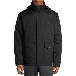 SwissTech Men's Black  Inside Pocket Hooded‎ Waterproof Softshell Jacket